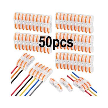 Imagem de Conectores De Fio Transparentes De Engate Rápido 34 50 100 Peças Caixa