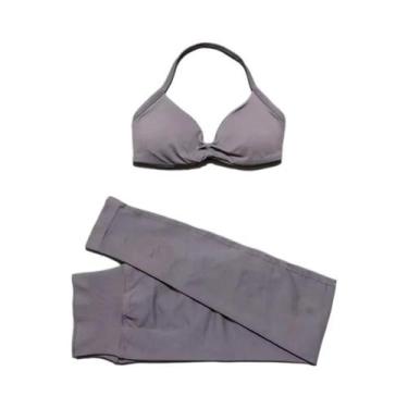 Imagem de Conjunto De Fitness Para Mulheres Com Sutiã Esportivo Sem Costura E Le