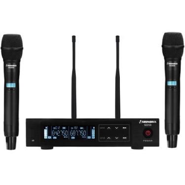 Imagem de Microfone Sem Fio Duplo de Mao UHF 200 Canais Com SCAN SD58 MM Soundri