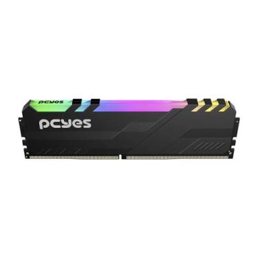Imagem de Memoria Gamer Pcyes Udimm 16GB DDR5 5600MHZ Black com RGB PM165600D5BR