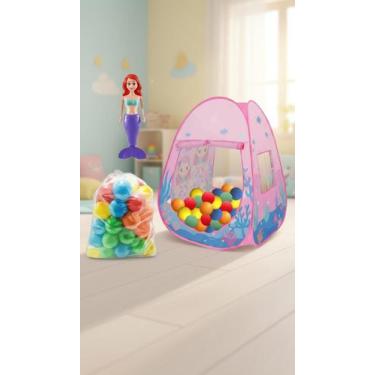 Imagem de Barraca Infantil Sereia Dobrável + 25 Bolinhas e Boneca - Congratulati