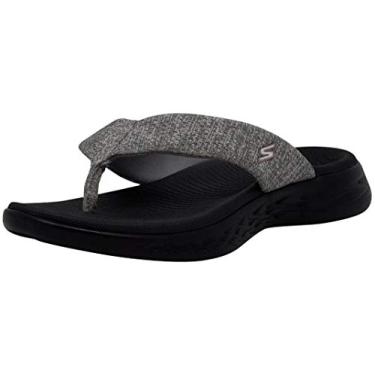Imagem de Skechers Women's On-The-go 600-Preferred Flip-Flop, Black/Grey, 9 M US