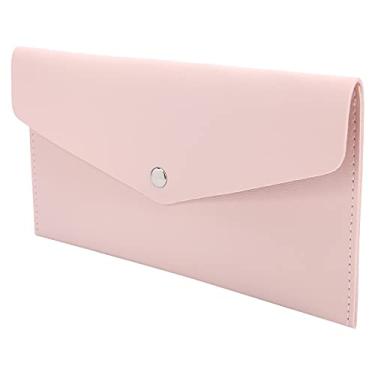 Imagem de Bolsa para pincéis de maquiagem, bolsa profissional de armazenamento de pincéis de cosméticos rosa leve prática para uso em viagens para armazenar itens pequenos