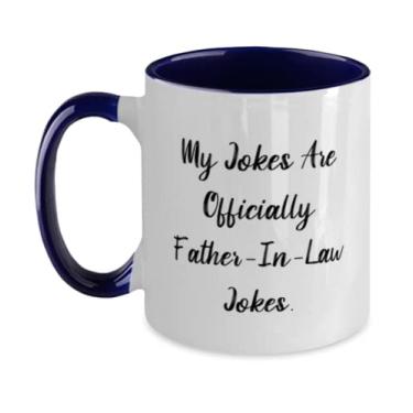 Imagem de Caneca barata pai em dois tons 325 ml, My Jokes Are Official Father In-Law Jokes, presente para pai, presentes motivacionais de filho e filha