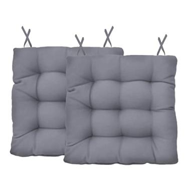 Imagem de Almofada Assento Para Cadeira Futton Ox 40x40cm - Cinza 2Pçs