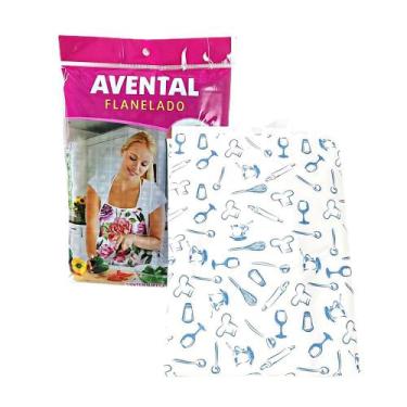 Imagem de Avental Flanelado Com Manta Cozinha Estampado Branco Plast Leo