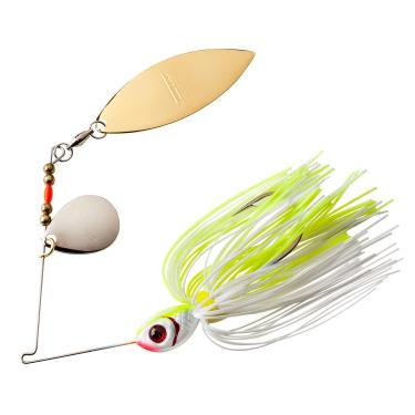 Imagem de BOOYAH Blade Spinner-Bait Isca de pesca para robalo, branco verde-limão, tandem (10 g)