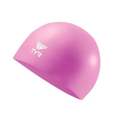 Imagem de TYR Boné de silicone júnior sem rugas, rosa