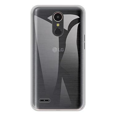 Imagem de Capa para LG K10 2017, capa traseira de TPU macio à prova de choque de silicone antidigitais capa protetora de corpo inteiro para LG X400 (5,30 polegadas) (transparente)