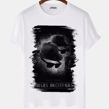 Imagem de Camiseta masculina Blues Brothers Filme John Landis Camisa Blusa Branca Estampada