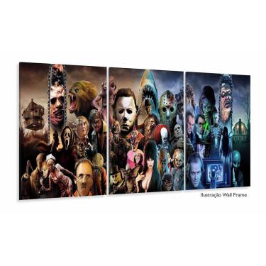Imagem de Painel Decorativo De Terror 120x60 3 peças Cm Em Tecido