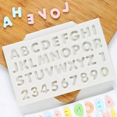 Imagem de Molde De Silicone Letras E Números Pequeno