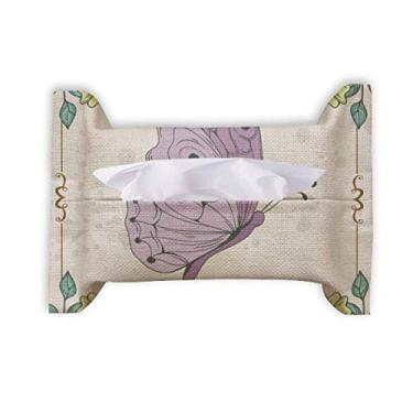 Imagem de Borboleta roxa com citação de papel toalha facial saco de guardanapo