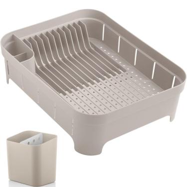 Imagem de Kit Escorredor De Louça Prato Talheres Utensílios De Cozinha Bege