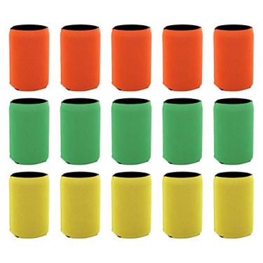 Imagem de 15 pe?as,Mangas de lata, mangas de refrigeradores de lata de cerveja, mangas isolantes, capa de neoprene, capas de lata padr?o, para festas de entretenimento ao ar livre, eventos ou casamentos,