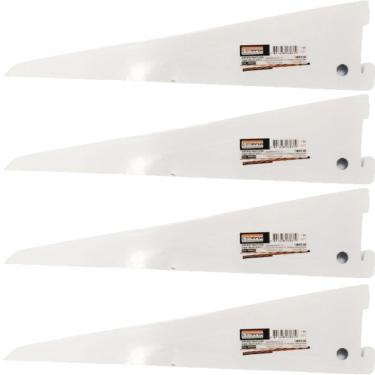 Imagem de Kit 4 Suporte Prateleira Trilho Duplo em Aço Branco 27cm - Starfer