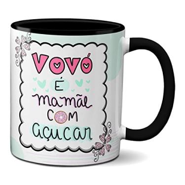 Imagem de Caneca Dia Dos Avós Presente Vovó É Mamãe Com Açúcar (Preta)