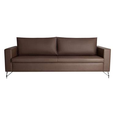 Imagem de sofá 3 lugares adrian veludo marrom 230 cm