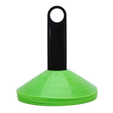 Imagem de Alomejor Conjunto de cone de disco e disco de treino de futebol adequado para futebol, basquetebol, futebol, Hóquei, corrida, qualquer jogo de bola para marcar tons de cores (Green)