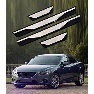 Imagem de GZBFTDH Acessórios de carro Protetor de peitoril da porta, para Mazda 6 2015-2022 painéis de chute placa de proteção de soleira, protetor de entrada de porta de peças automotivas