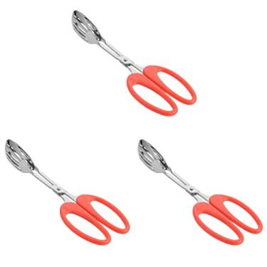 Imagem de 3 Pecas Porteiro Spaghettios Pinça De Torrada Macarrão Espaguete Espachela Braçadeira De Restaurante Pinça De Churrasco Pinças De Tesoura Para Grelhar Aço Inoxidável Comida Alicate