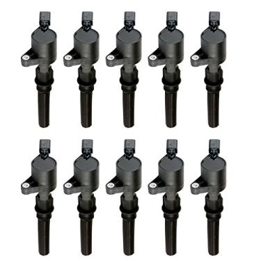 Imagem de MAS Conjunto de 10 bobinas de ignição DG508 C1454 FD503 C566 compatíveis com Ford Lincoln Mercury F7TU-12A366AB 1L2U12029AA I2LU-12A388-AA C1417 DG473 DG481 DG491