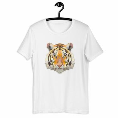 Imagem de Camiseta Blusa Tshirt Feminina - Tigre Geométrico Animal
