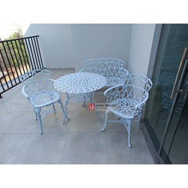 Imagem de Conjunto de Mesa Para Jardim Viena Com Namoradeira e Mesa Alta em Alumínio Fundido Unifer Móveis