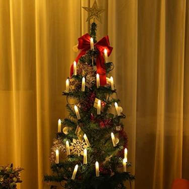 Imagem de Hidyliu Luzes de fadas para quarto de 7,5 m, lâmpada de vela LED USB branca quente LED sem chama velas de Natal com clipes de árvore para casa festa no jardim parede de casamento (branco)