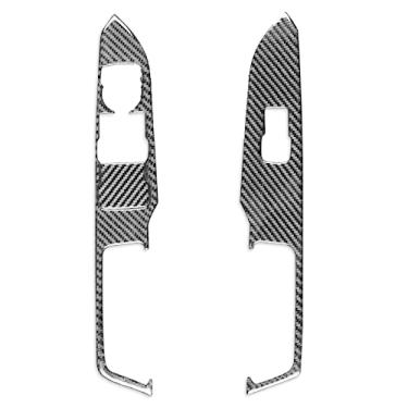 Imagem de JEZOE Adesivo de acabamento da tampa do painel de botões do interruptor de elevação da janela de fibra de carbono, para Ford Mustang 2015-2019 Acessórios para interiores de automóveis