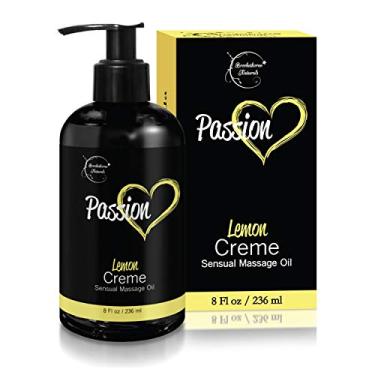 Imagem de Óleo de Massagem Sensual Passion para Casais – Aroma Natural de Creme de Limão com Óleo de Amêndoa e Óleo de Jojoba Óleo Corporal Natural para Pele Seca Óleo de Massagem para Romance