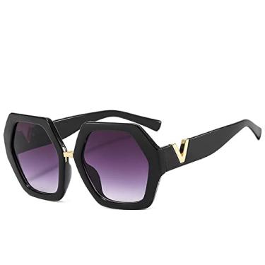 Imagem de Óculos de sol grandes de designer vintage femininos masculinos exclusivos com armação grande quadrado óculos de sol femininos tons brancos anti-reflexo uv400, cinza preto, uv400