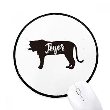 Imagem de Tigre preto e branco animal mouse pad desktop escritório tapete redondo para computador