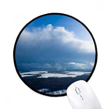 Imagem de Sunshine Blue Sky Nuvens Mouse Pad Desktop Office Tapete Redondo para Computador