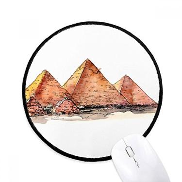 Imagem de Tapete de mouse pirâmide de Gaza do Egito para mesa de escritório tapete redondo para computador