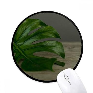 Imagem de DIYthinker Folha de mesa planta imagem natureza mouse pad desktop escritório tapete redondo para computador