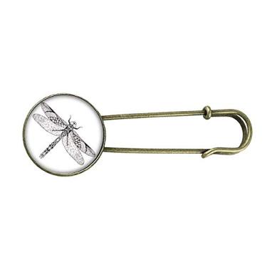 Imagem de Libélula retrato animal esboço retrô broche de metal clipe jóias