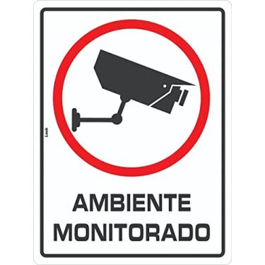 Imagem de Placa Sinalização Ambiente Monitorado Por Cameras De Segurança Tamanho 15X20CM