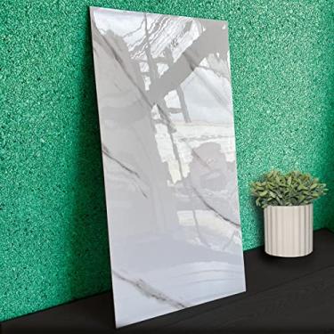 Imagem de Kit 10 Placa Adesiva Marmore Branco Brilho 3d Parede Painel 30x60cm Envio Já Premium