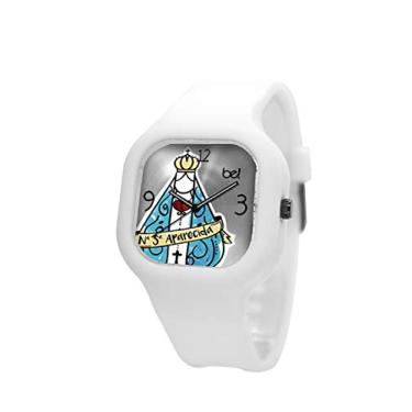 Imagem de Relogio Be Watch Aparecida Pulseira Silicone Branca