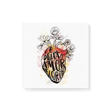 Imagem de Arte Maníacos Quadro Decorativo em Tela Canvas Deixa o Amor Florir Color - 50x50cm