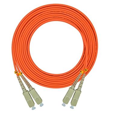 Imagem de Jeirdus Cabo de Fibra Óptica Multimodo de 15 metros SC para SC Duplex 50/125 OM2 Cabo de Fibra Óptica SC-SC