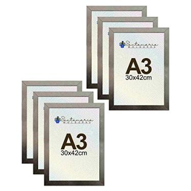 Imagem de Kit 6 Porta Retrato Molduras A3 30x42 Prateado