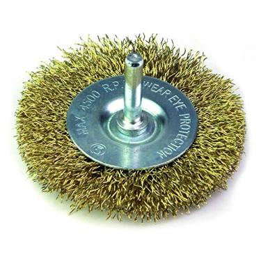 Imagem de Escova de Aço Circular Latonada Com Haste 75 x 10 mm Rocast