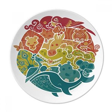 Imagem de Prato ilustrado abstrato de peixe do oceano azul decorativo de porcelana salver louça de jantar