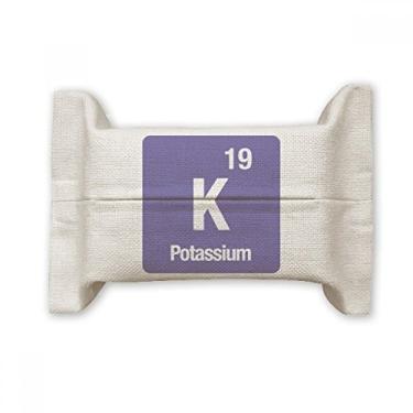 Imagem de K Potássio elemento químico Quimiano Suporte de capa de papel para lenços faciais Bolsa de linho de algodão