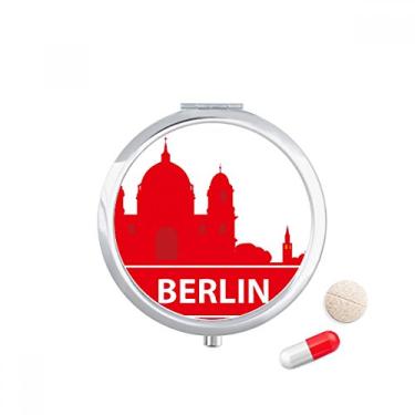 Imagem de Estojo de comprimidos com padrão de marco vermelho de Berlim, caixa de armazenamento de medicamentos, dispensador de recipiente