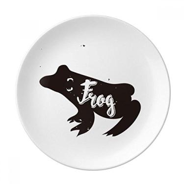 Imagem de Prato de animal preto e branco de sapo decorativo de porcelana Salver louças de jantar
