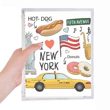 Imagem de Caderno I Love New York Hot Dog Donuts America Texi com folhas soltas e diário recarregável