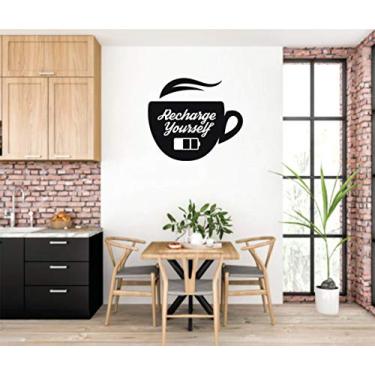 Imagem de Adesivo De Parede Amor por Café 55cm x 48cm